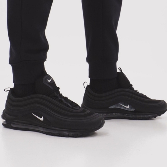 Men's Nike Air Max 97 Black Terry Cloth Size 8 with Box - Picture 3 of 14